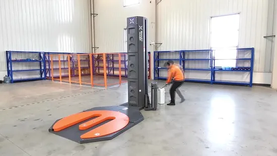 M Type Turntable Fully Auto Packing Packaging Machine Pallet Winding Strapping Stretch Film Wrap Pallet Wrapping Machine 