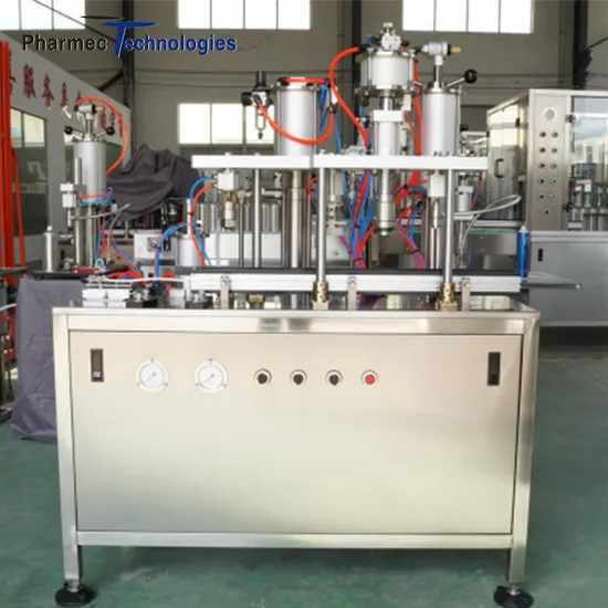 Pharmec Aerosol Packaging Machine Semi Automatic Aerosol Spray Can Filling Machine 