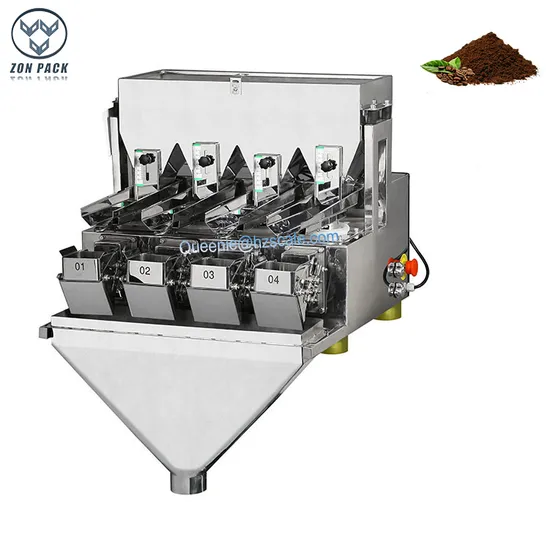 Halbautomatische Getreide-Lebensmittelverpackungsmaschinen 2-Kopf-Linearwaage-Verpackungsmaschine