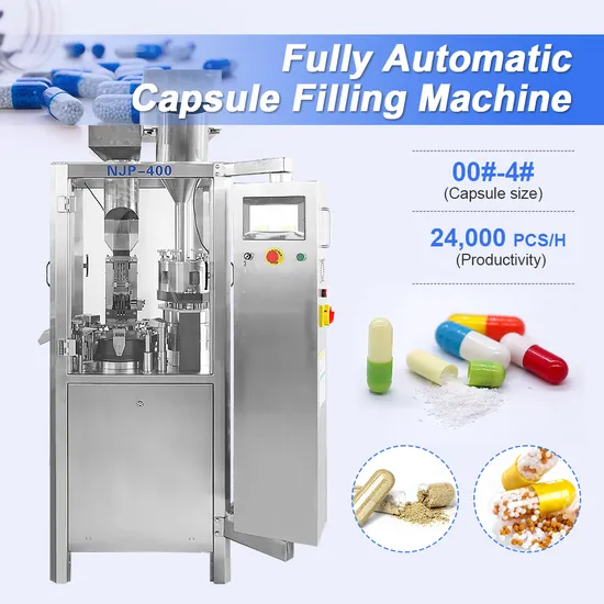 Njp200 Pharmazeutische vollautomatische Pillenpulver-Flüssigkeitsfüller-Pellets-Granulat-Hartgelatine-Tabletten-Kapsel-Füllmaschine