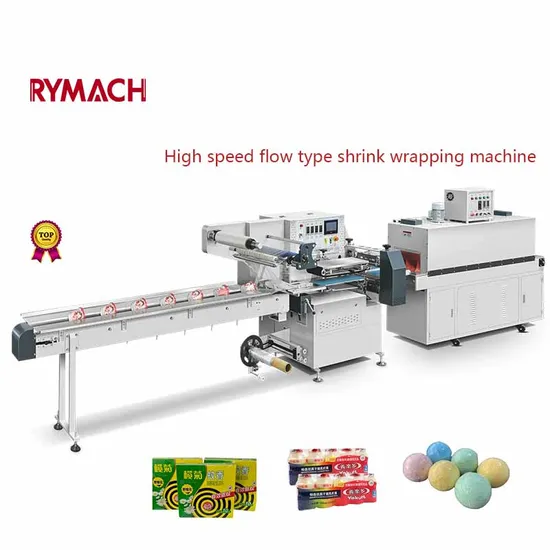 Packaging Wrapper Full Automatic High Speed POF Film Packing Wrapping Cutting Machine for Tissue with Heat Shrink Tunnel Machine 