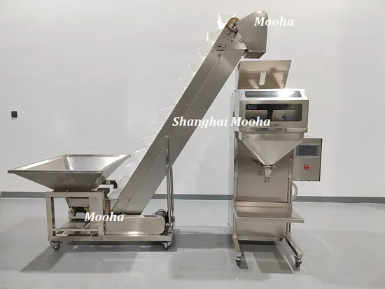 Halbautomatische Granulat-Reiskorndünger, Tierfutter, Cashew-Pekannüsse, Kichererbsen, Nüsse, Kaffeebohnen, Beutel-Nettogewicht-Abfüll- und Verpackungsmaschine